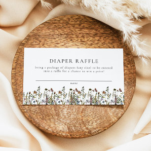 HEIDI Boho WildblomBaby Shower Diaper Raffle Placeringskort