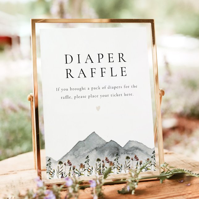 HEIDI Boho Wildblomberget Baby Diaper Raffle Poster (Skapare uppladdad)