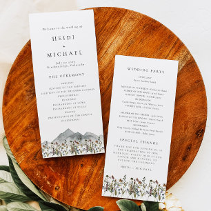 HEIDI Boho Wildblomma Long Bröllopsprogram Card Meny