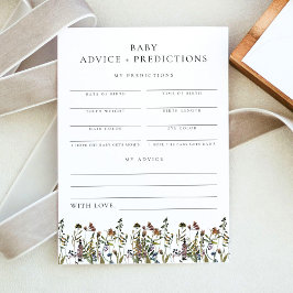 HEIDI Boho Wildbloms Baby Advice & Predictions Inbjudningar