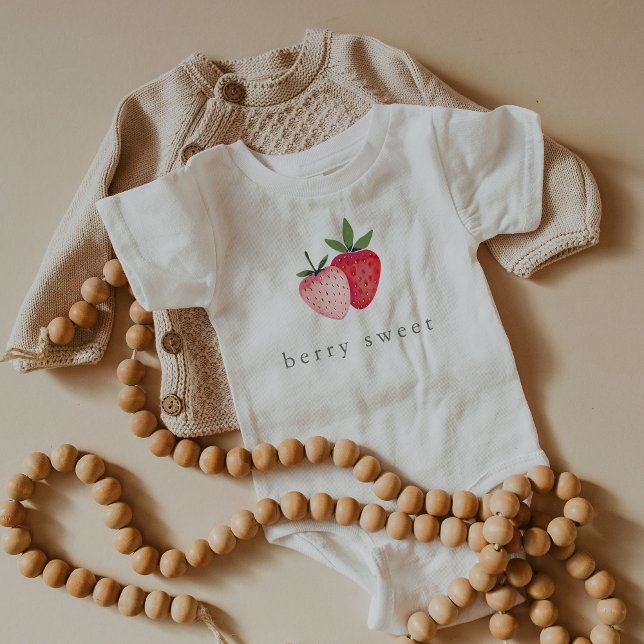 HEIDI Cute Strawberry Berry Sweet Newborn Girl T Shirt (HEIDI Cute Strawberry Berry Sweet Newborn Girl Baby Bodysuit)