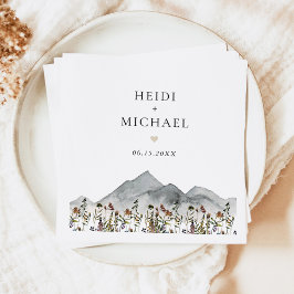 HEIDI Muted Tone Boho Wildblomma Bröllop Pappersservett