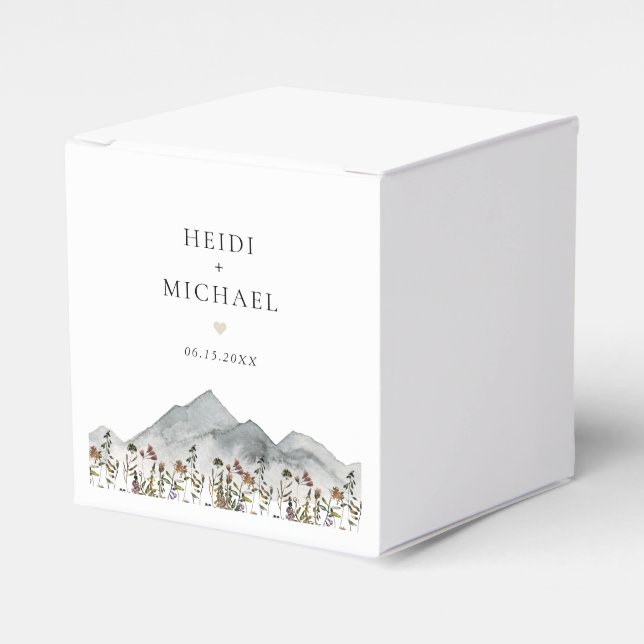 HEIDI Muted Tone Boho Wildblomma Bröllop Presentaskar (Framsidan Sidan)