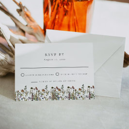 HEIDI Muted Watercolor Wildflower Wedding RSVP Inbjudningar