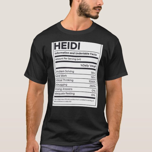 Heidi Nutrition Information Problem med att lösa h T Shirt (Framsida)