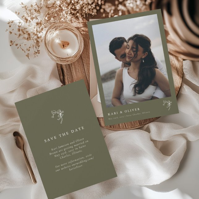 HEIDI Olive Photo Bröllop Spara Datumet (Skapare uppladdad)