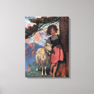 Heidi on a Mountain Top av Jessie Willcox Smith Canvastryck