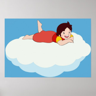 Heidi på ett moln från Alpernorna Poster