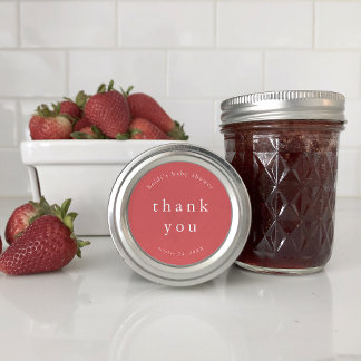 HEIDI Red Boho Unique Simple Baby Shower Tack Runt Klistermärke