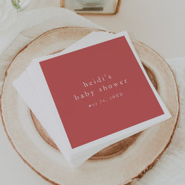 HEIDI Red Summer Boho Rustic Simple Baby Shower Pappersservett