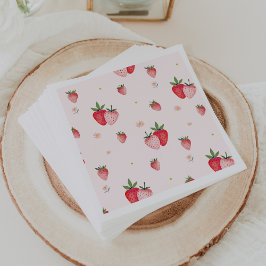 HEIDI Rosa Strawberry Mönster Girl Baby Shower Pappersservett