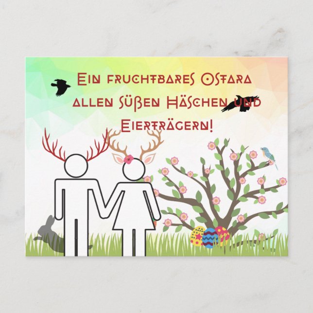 Heidnische Postkarte Ostara Vykort (Framsida)