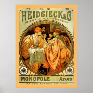 Heidsieck och Co. Vintage Champagne Ad. Poster