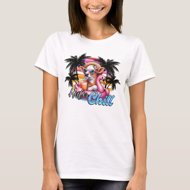 Heifer Chill – Funny Farm Cow Country Girl T-Shirt (Framsida)
