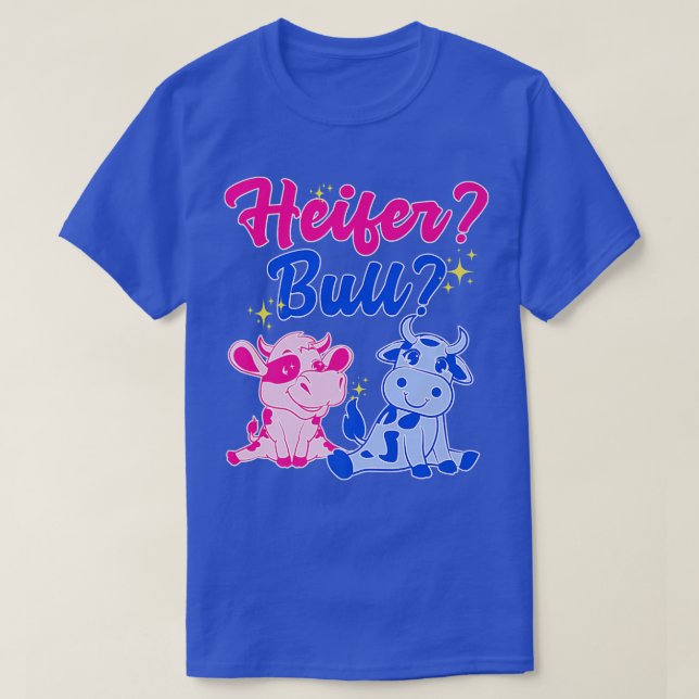 Heifer eller Bull Gender Reveal Cow T Shirt (Design framsida)