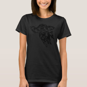 Heifer Eyeglasses Calf Head Cattle Farmer T Shirt