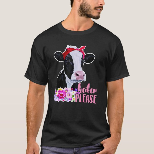 Heifer Please Cute Cow Wearing Glasses And Turban T Shirt (Framsida)