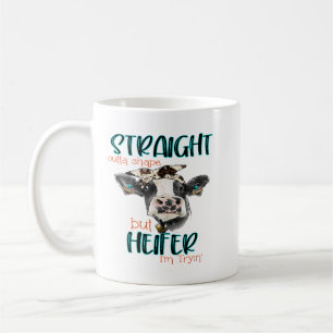 Heifer Rak Outta Shape Im Trying Cowhide Väster Kaffemugg