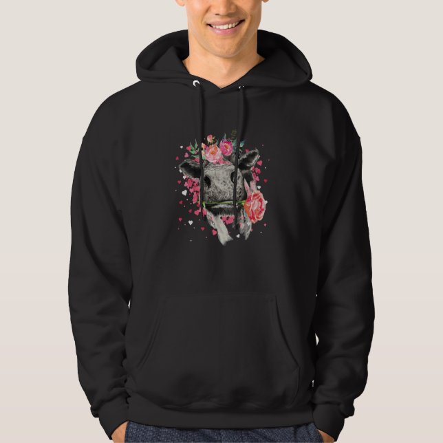 Heifer Valentines Day Western Highland Cow  1 Hoodie (Framsida)
