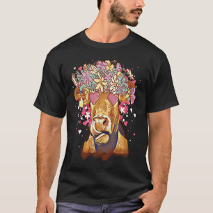Heifer Valentines day Western Highland Cow T Shirt