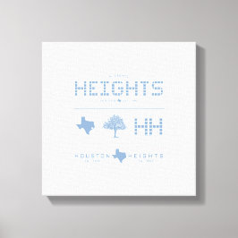 Heights Design Collection, Blå Kakel, Houston TX Canvastryck