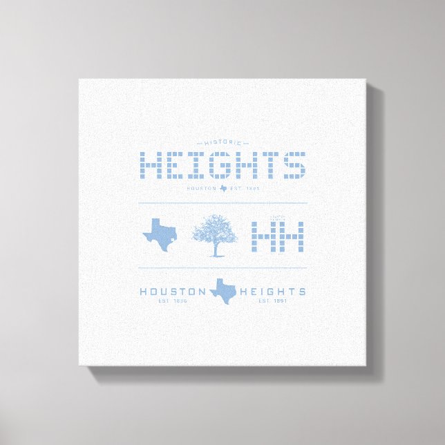 Heights Design Collection, Blå Kakel, Houston TX Canvastryck (Framsida)