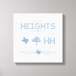 Heights Design Collection, Blå Kakel, Houston TX Canvastryck