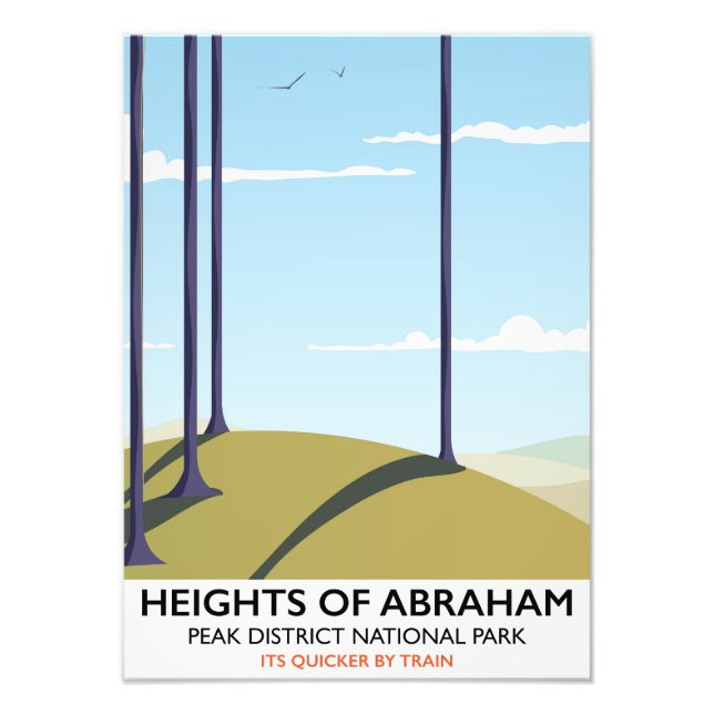 Heights of Abraham Peak District järnvägsposter Fototryck (Framsidan)