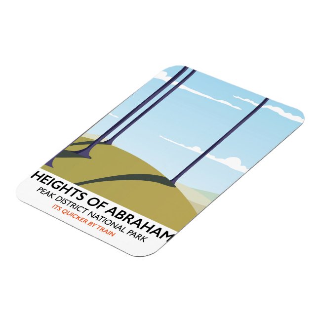 Heights of Abraham Peak District Rail affisch Magnet (Vänstra Sidan)