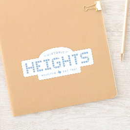 Heights Tile, Blå Tile, Houston Heights Klistermärken