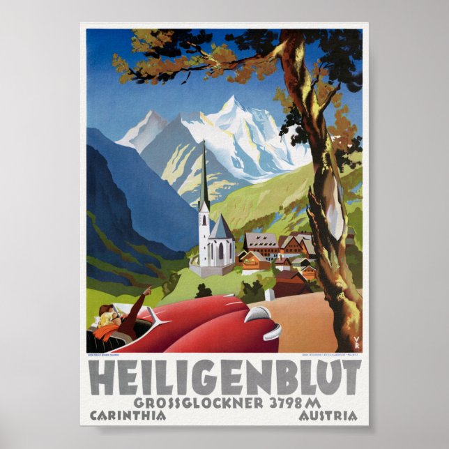 Heiligenblut Österrike Vintage Affisch (Framsidan)
