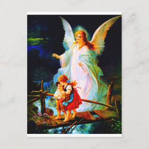 Heiliger Schutzengel Guardian Angel och Children Vykort