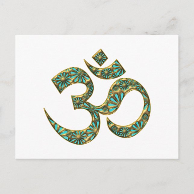 Heiliges OM (AUM-ICH TUNNA) - Spirituelles Symbol Vykort (Framsida)