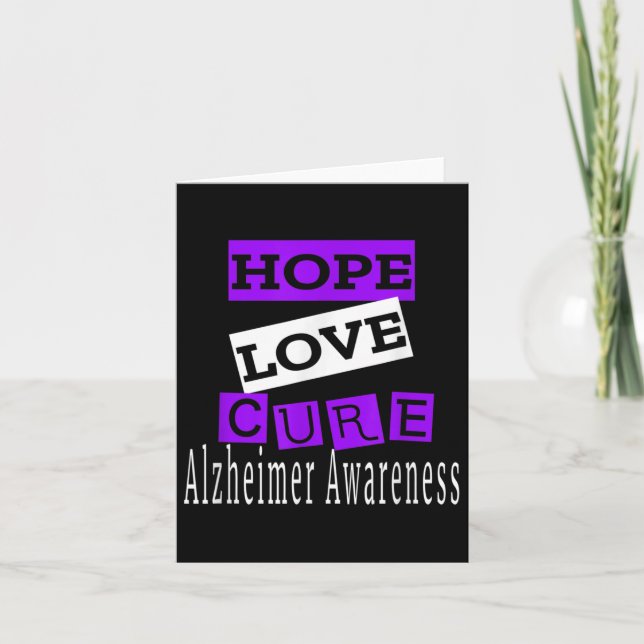 Heimer Awareness Hope Kärlek Cure Kort (Framsida)