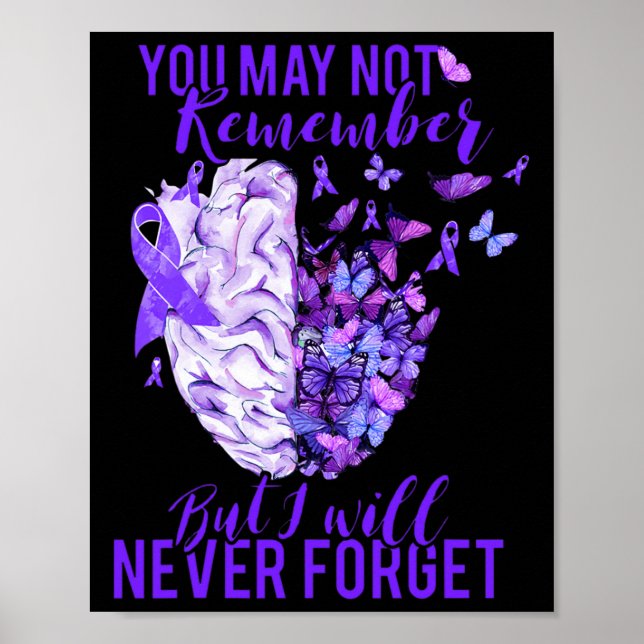 Heimerheimer Awareness Brain Lila Ribbon Du kan Poster (Framsidan)