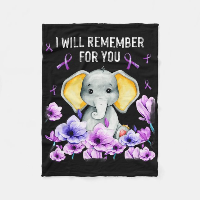 Heimerheimer Awareness Cute Elephant I kommer att  Fleecefilt (Framsidan)