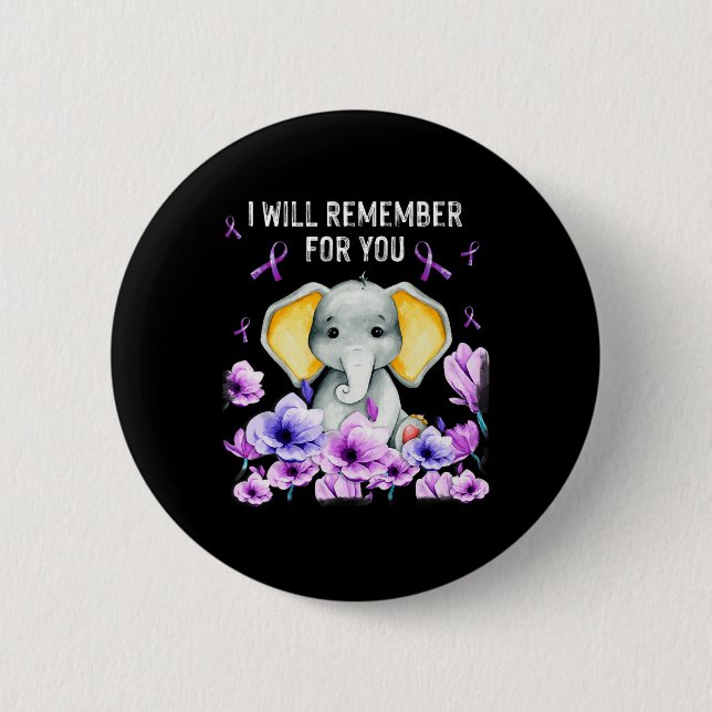 Heimerheimer Awareness Cute Elephant I kommer att  Knapp (Framsida)