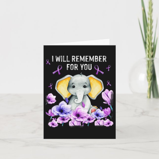 Heimerheimer Awareness Cute Elephant I kommer att  Kort (Framsida)