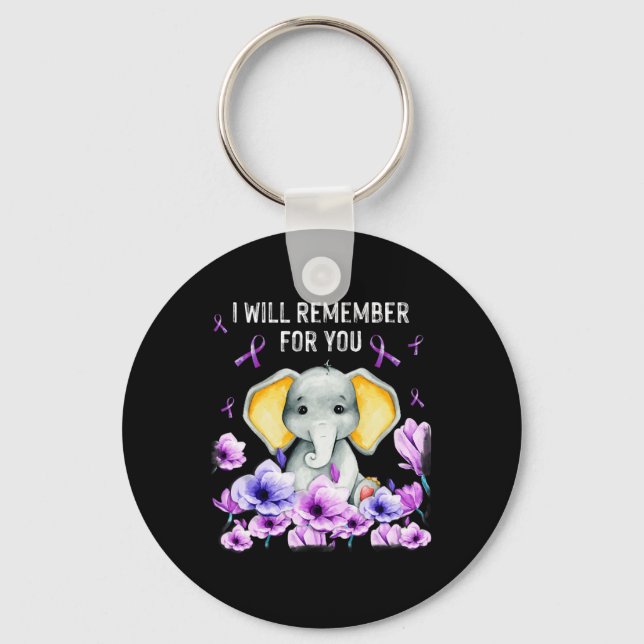 Heimerheimer Awareness Cute Elephant I kommer att  Nyckelring (Framsida)