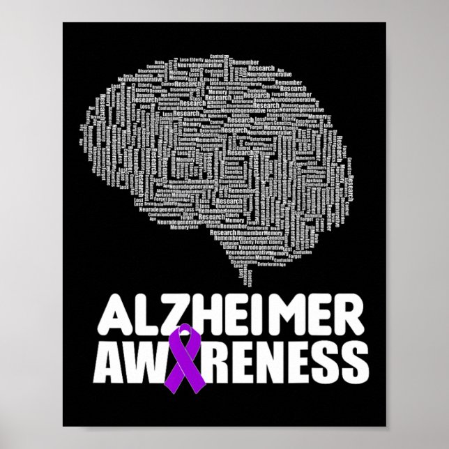 Heimerheimer Awareness Lila Ribbon Support Walk Poster (Framsidan)