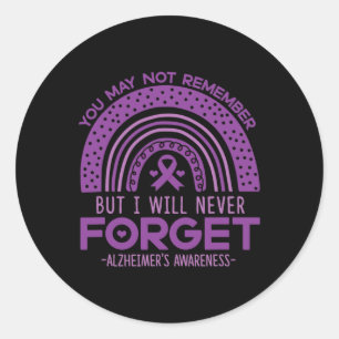 Heimerheimer Glöm aldrig demens Patienters Lila Runt Klistermärke