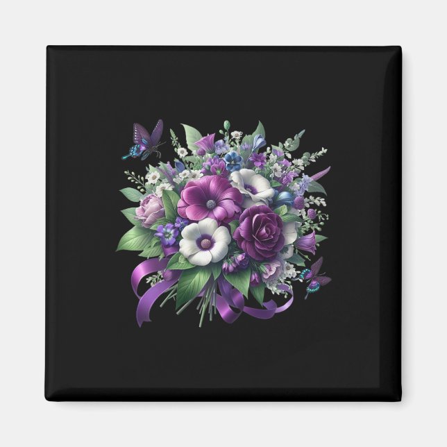 Heimerheimer Purpur Blommig Pansy Demens Heimerhe Magnet (Framsidan)