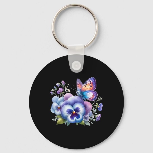Heimerheimer Viola Blommigt Pansy Dementi Heimerhe Nyckelring (Framsida)