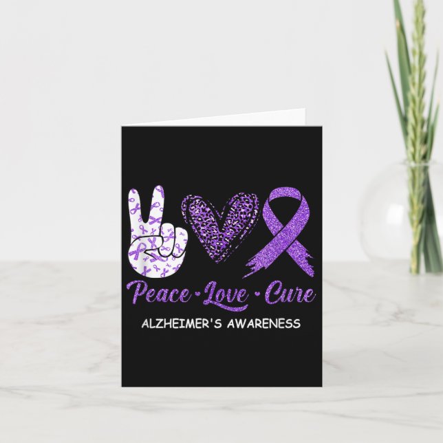 Heimers Awareness Peace Kärlek Cure Leopard Kort (Framsida)