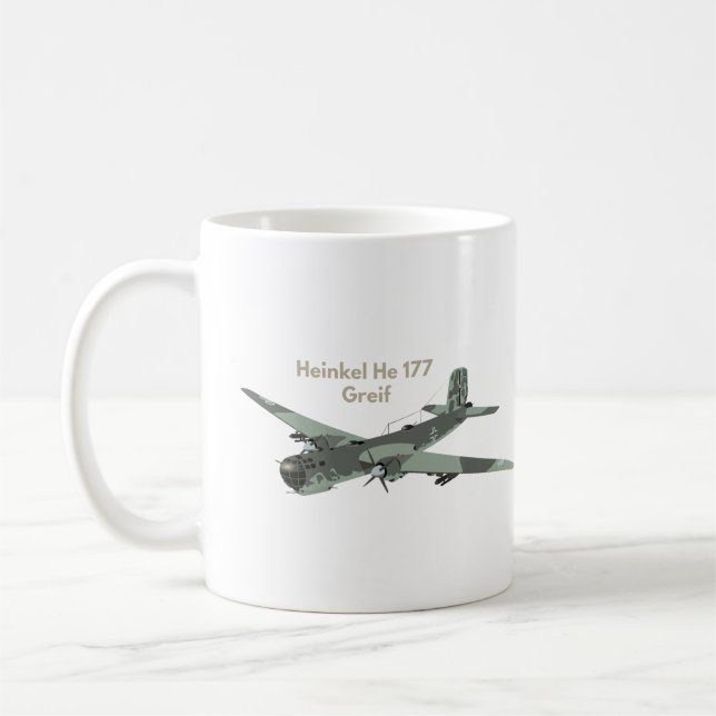 Heinkel 177 tyska bombplan WW2 Kaffemugg (Vänster)