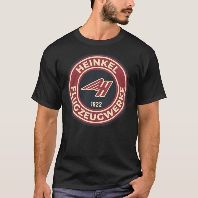 Heinkel Flugzeugwerke - Round Logotyp Classic T-Sh T Shirt (Framsida)