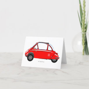 Heinkel Trogan Bubble-kort för bilhälsning. Tack Kort