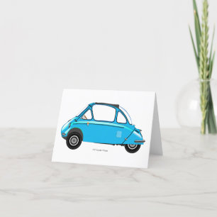 Heinkel Trogan Bubble-kort för bilhälsning. Tack Kort