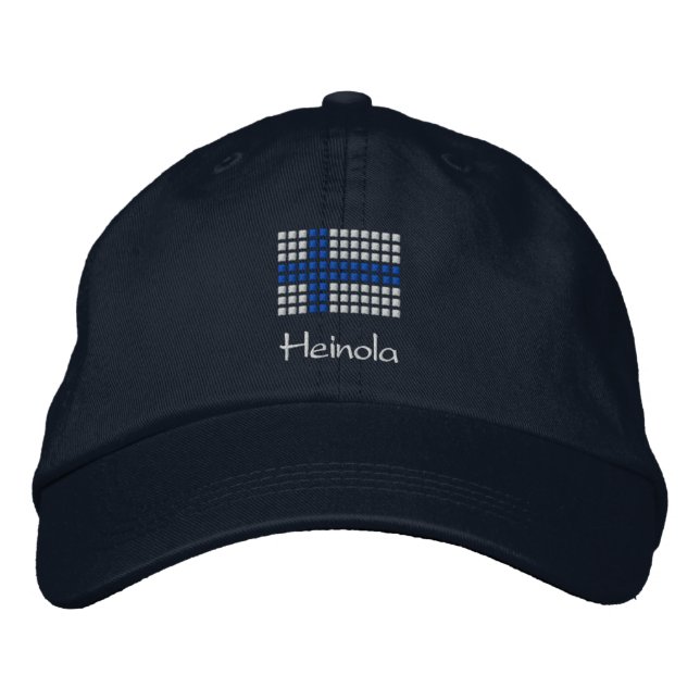 Heinola hattu - Finska Flagga Hat Broderad Keps (Framsida)