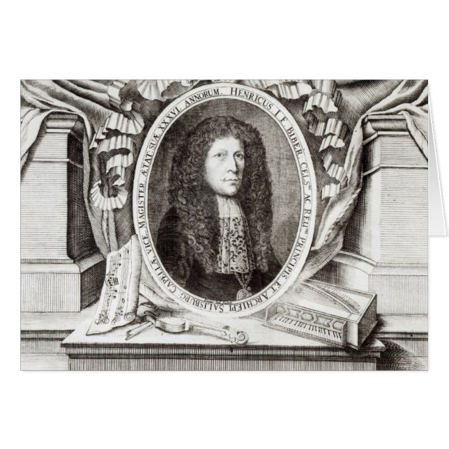 Heinrich Ignaz Franz von Biber Hälsningskort (Framsidan Horizontal)